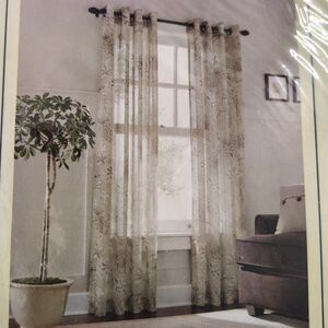 Two 50x84 Desert Khaki Linden Street JCP Spring Valley Grommet Curtain Panels